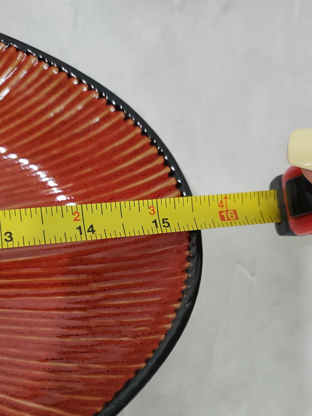 Set of 2 Pier 1 Imports Ventana Platters Stoneware Starburst RustRed Hand Paint